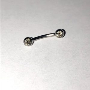 16 gauge titanium curved barbell with champagne cz